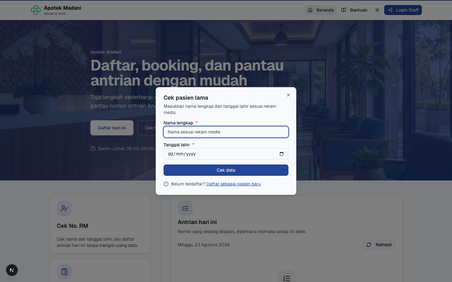 Cek Nomor Rekam Medis